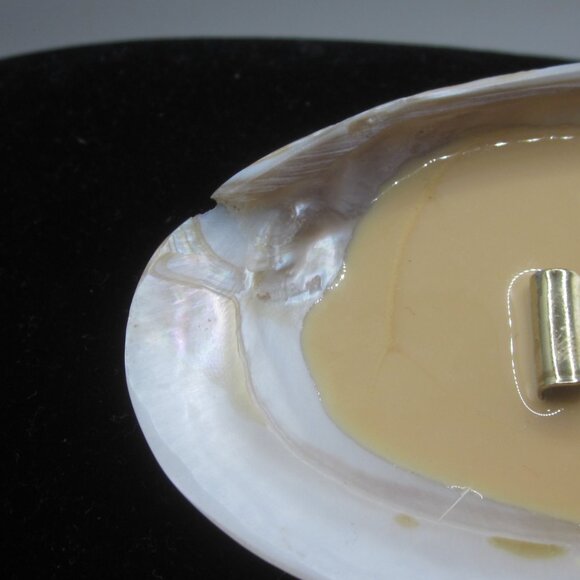 Vintage Shell Belt Clip Buckle Oval - Picture 4 of 5